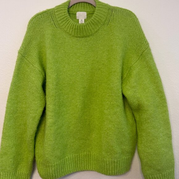 Oversized Alpaca-blend Sweater in neon green - Picture 1 of 2